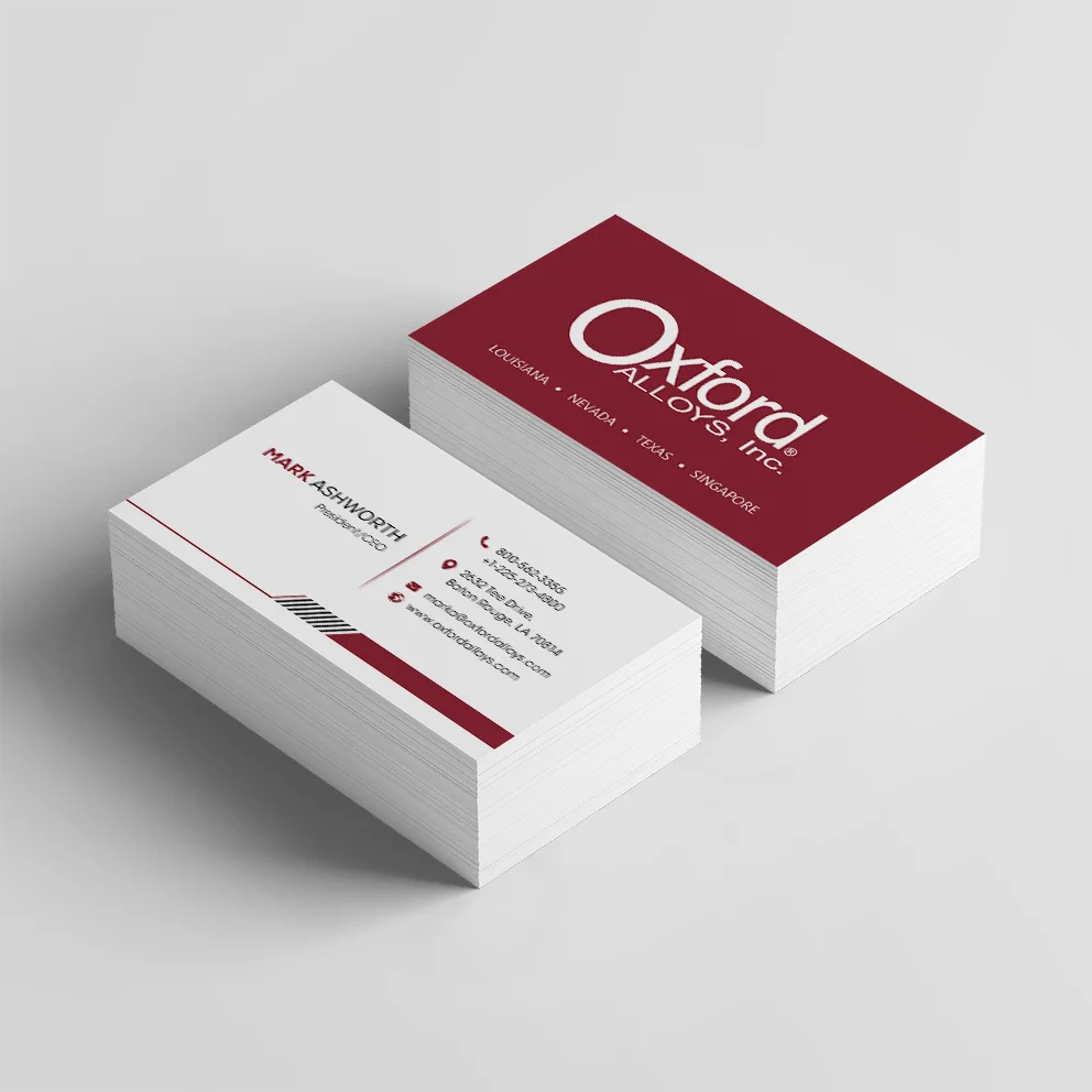 Main view of Oxford Alloys Business Card - Front design